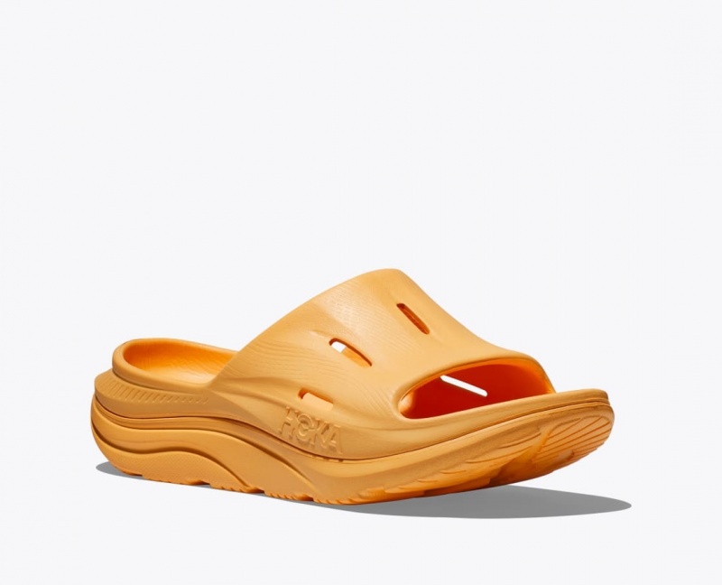 Dark Orange HOKA Ora Recovery 3 Men's Slide | 47RSXJAFZ