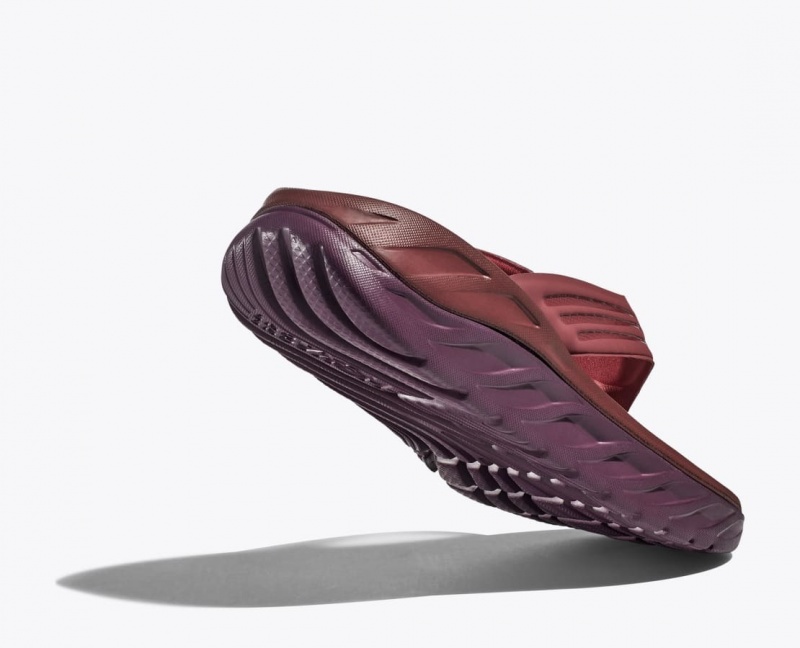 Dark Red HOKA ORA Recovery Men's Flip Flops | 57USQKGYI