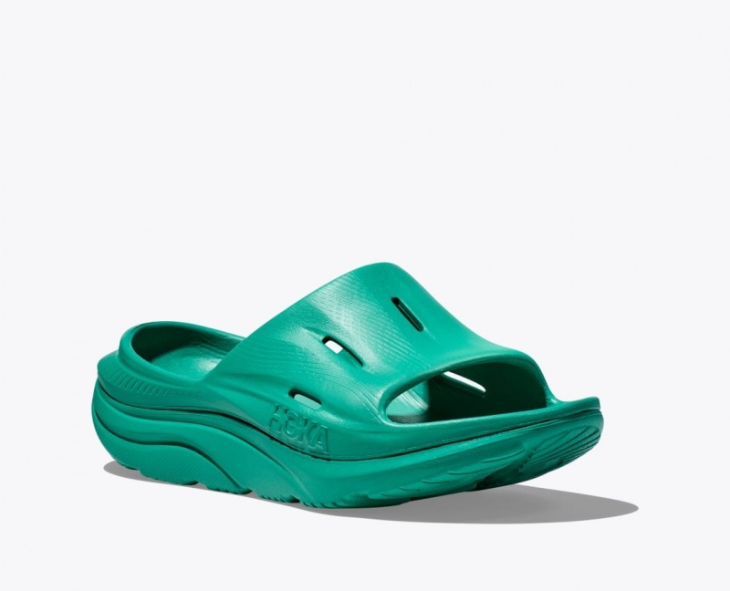 Dark Turquoise HOKA Ora Recovery 3 Women's Slide | 34HJNVQKL