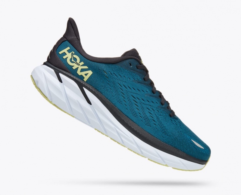 Dark Turquoise / Black HOKA Clifton 8 Men's Running Shoes | 75ZANFHCX