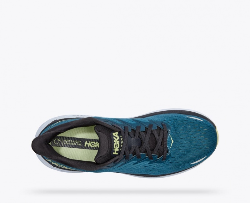 Dark Turquoise / Black HOKA Clifton 8 Men's Running Shoes | 75ZANFHCX