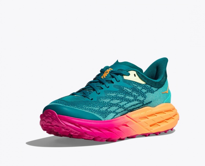 Dark Turquoise / Pink / Orange HOKA Speedgoat 5 Men's Trail Running Shoes | 30NGTVQCF