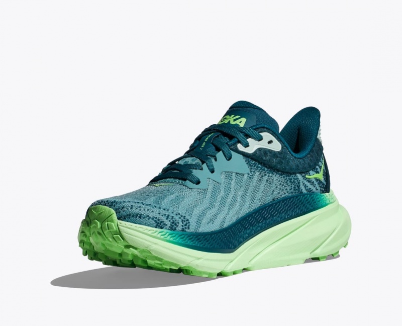 Green HOKA Challenger 7 Women's Trail Running Shoes | 81ANISKTH