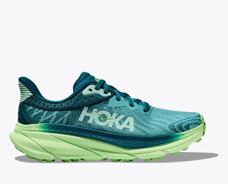 Green HOKA Challenger 7 Women\'s Trail Running Shoes | 81ANISKTH