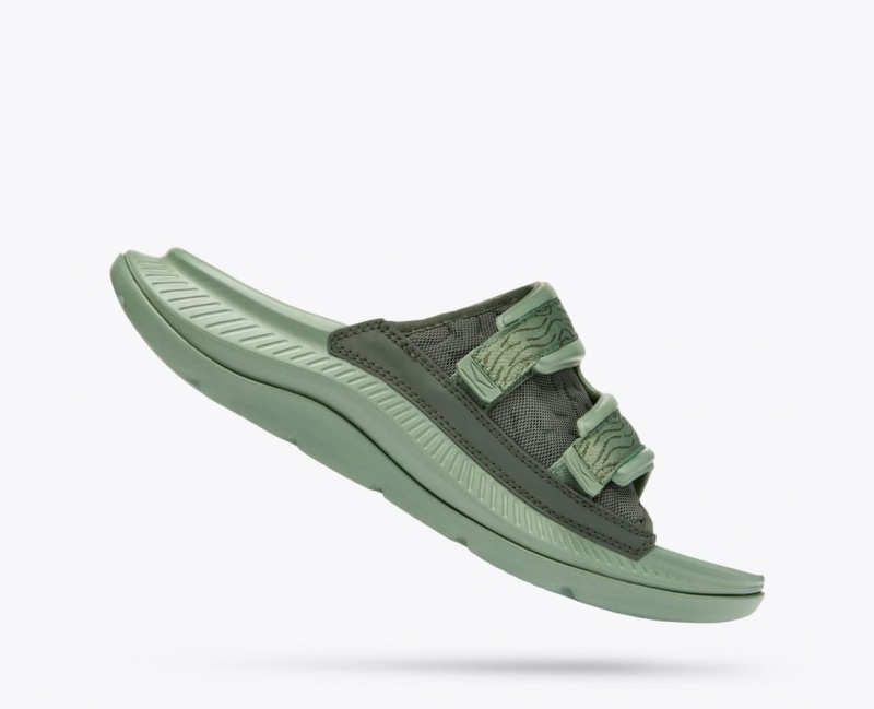 Green HOKA Ora Luxe Men's Slide | 60KNZIOQM