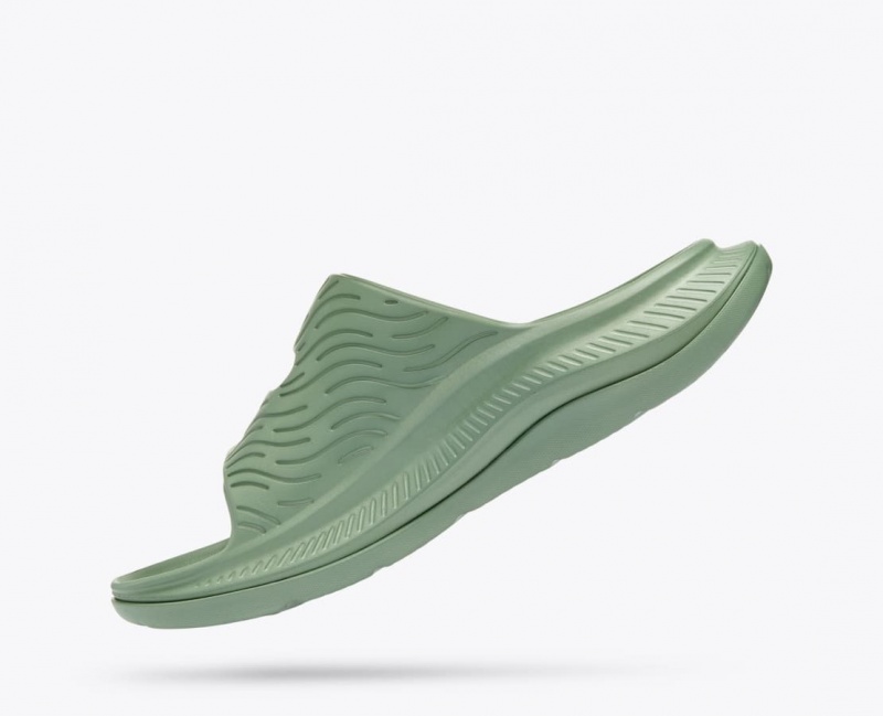 Green HOKA Ora Luxe Men's Slide | 60KNZIOQM