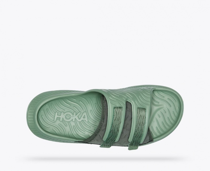 Green HOKA Ora Luxe Men's Slide | 60KNZIOQM