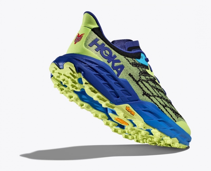 Green / Black / Blue HOKA Speedgoat 5 Men's Trail Running Shoes | 46VBQOIPX