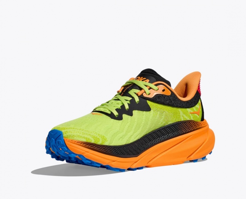 Green / Black / Orange HOKA Challenger 7 Men's Trail Running Shoes | 06DAMQWUL