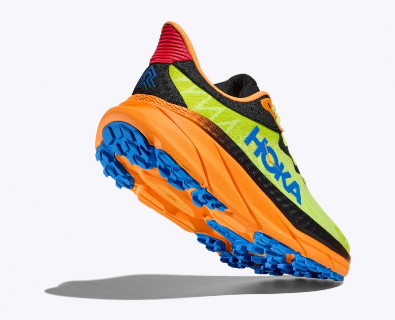 Green / Black / Orange HOKA Challenger 7 Men's Trail Running Shoes | 06DAMQWUL