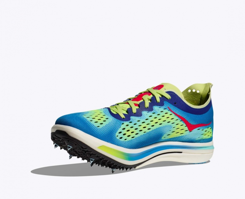 Green / Blue HOKA Cielo FLYX Men's Track Spikes | 52PRVWQNX