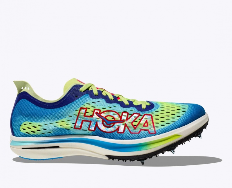 Green / Blue HOKA Cielo FLYX Men\'s Track Spikes | 52PRVWQNX