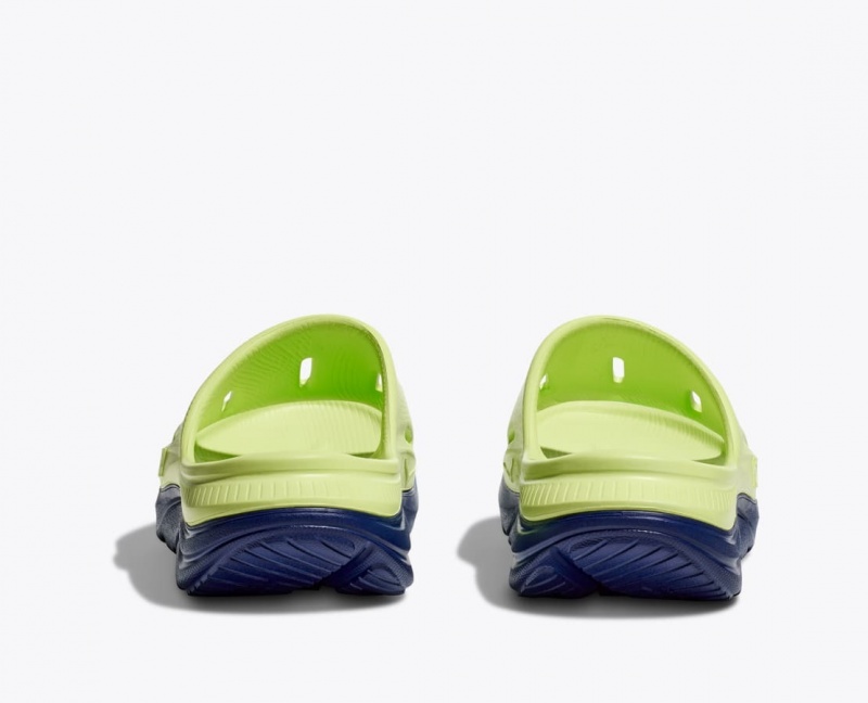 Green / Navy HOKA Ora Recovery 3 Kids' Slides | 78LAKCYXU