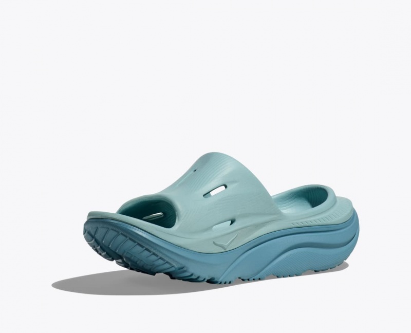 Grey Blue HOKA Ora Recovery 3 Women's Slide | 24ZFKDHTX