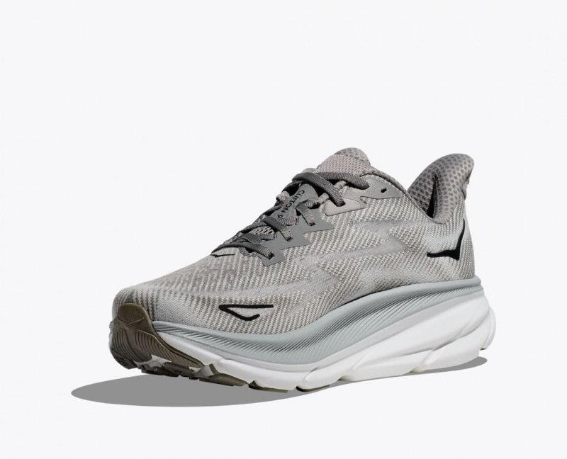 Grey HOKA Clifton 9 Men's Running Shoes | 12PBQWVGL