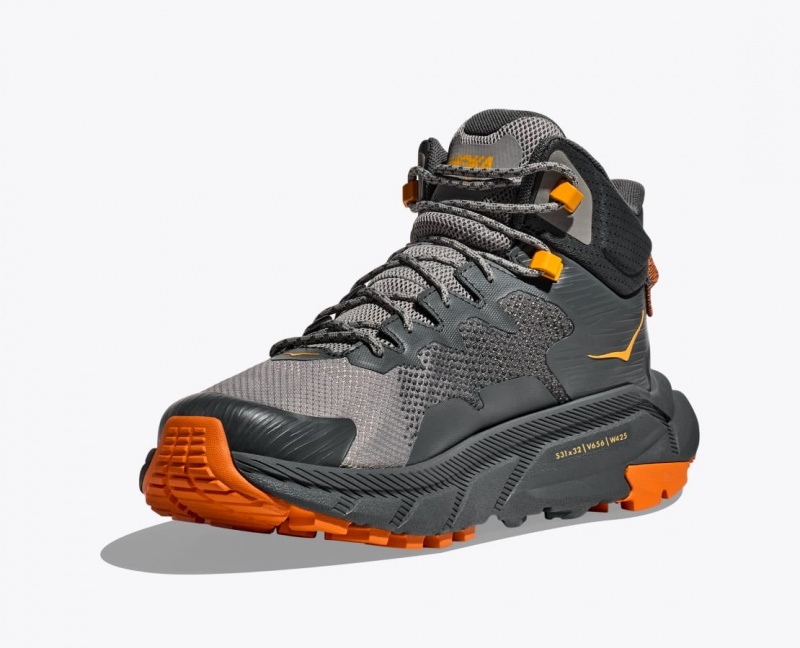 Grey / Black HOKA Trail Code GTX Men's Hiking Boots | 09UJPSBMY