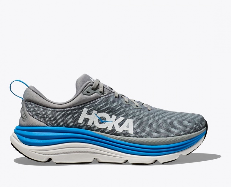 Grey / Blue HOKA Gaviota 5 Men\'s Running Shoes | 17CYPGZWN