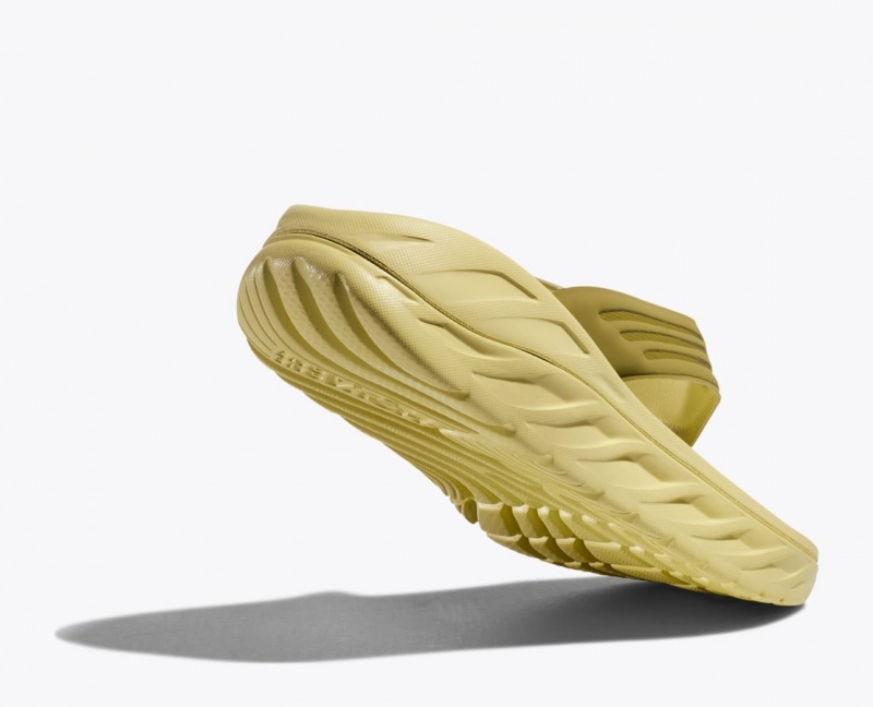 Khaki HOKA ORA Recovery Men's Flip Flops | 70RQUBTVY