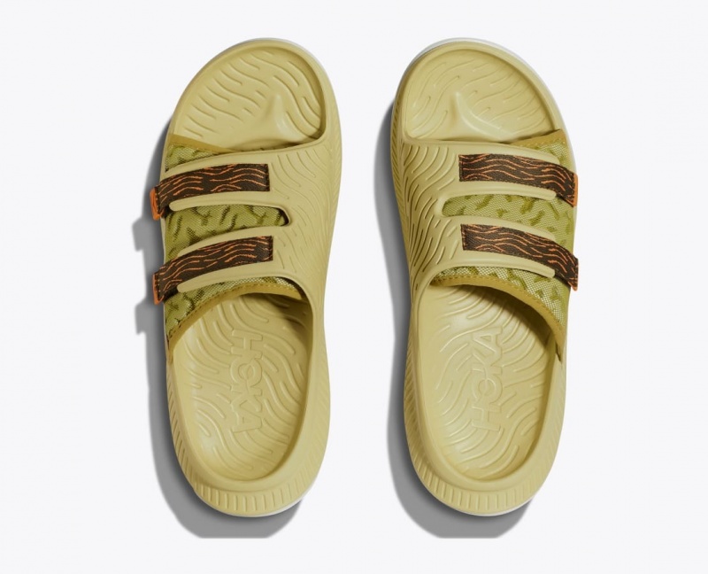 Khaki / Brown HOKA Ora Luxe Men's Slide | 05WUCPTOH