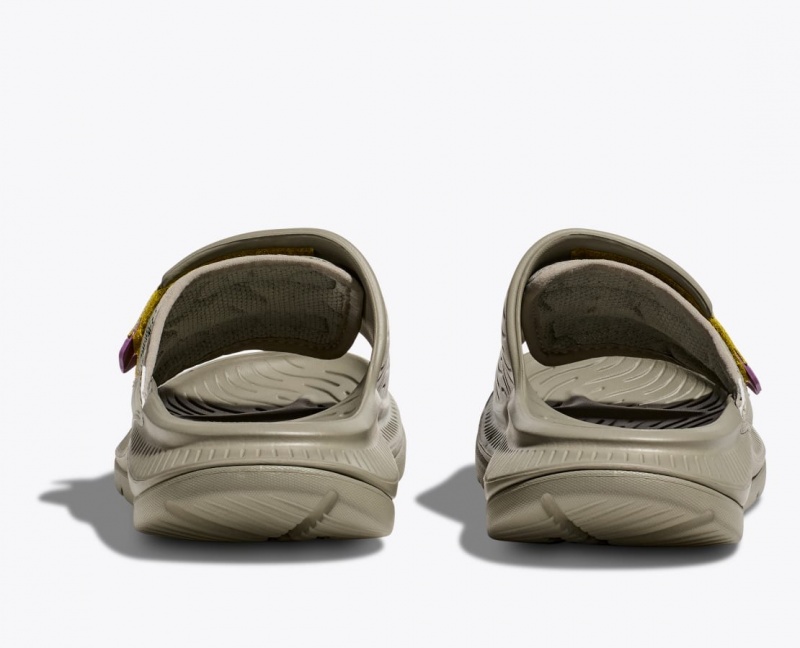 Khaki / Yellow HOKA Ora Luxe Men's Slide | 94WIMFTRL