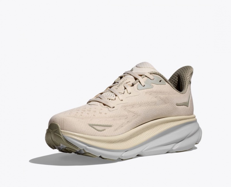 Light Beige HOKA Clifton 9 Men's Running Shoes | 95OVDFGBZ