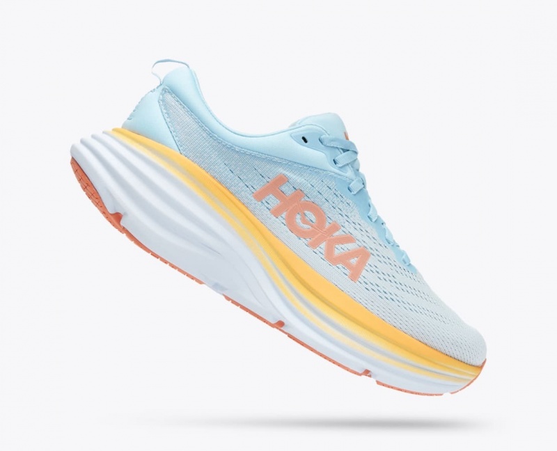 Light Blue HOKA Bondi 8 Women's Running Shoes | 65QZPAIGR