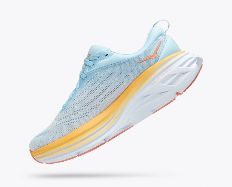 Light Blue HOKA Bondi 8 Women's Running Shoes | 65QZPAIGR