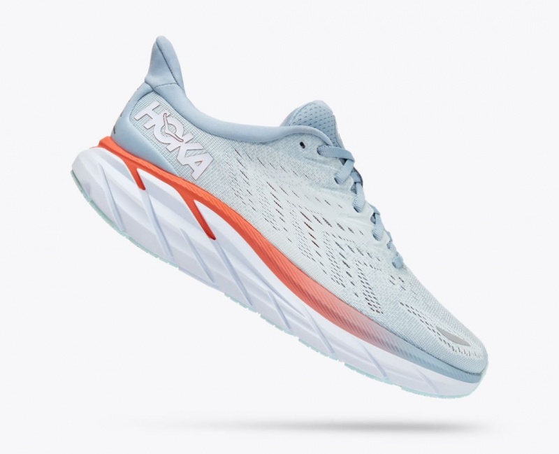 Light Blue HOKA Clifton 8 Women's Running Shoes | 21GLRASWI