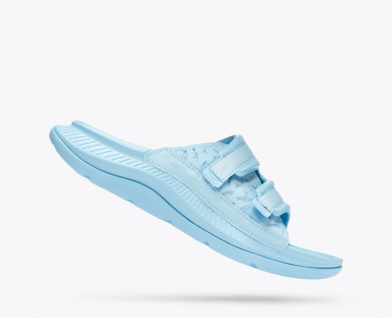 Light Blue HOKA Ora Luxe Men's Slide | 64XKIFJWP