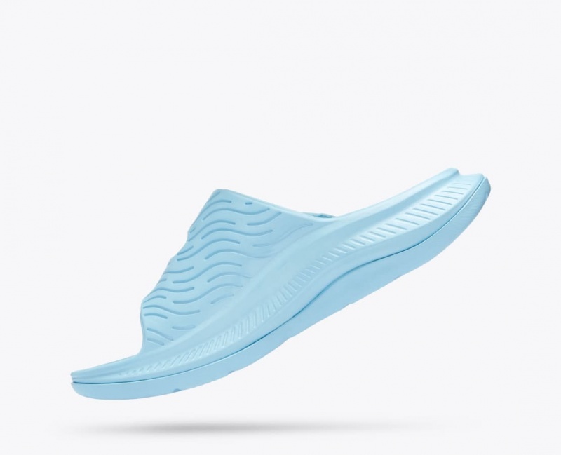 Light Blue HOKA Ora Luxe Men's Slide | 64XKIFJWP