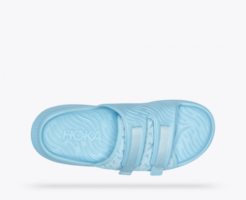 Light Blue HOKA Ora Luxe Men's Slide | 64XKIFJWP