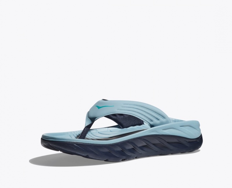 Light Blue / Black HOKA ORA Recovery Men's Flip Flops | 45LNUYKFH