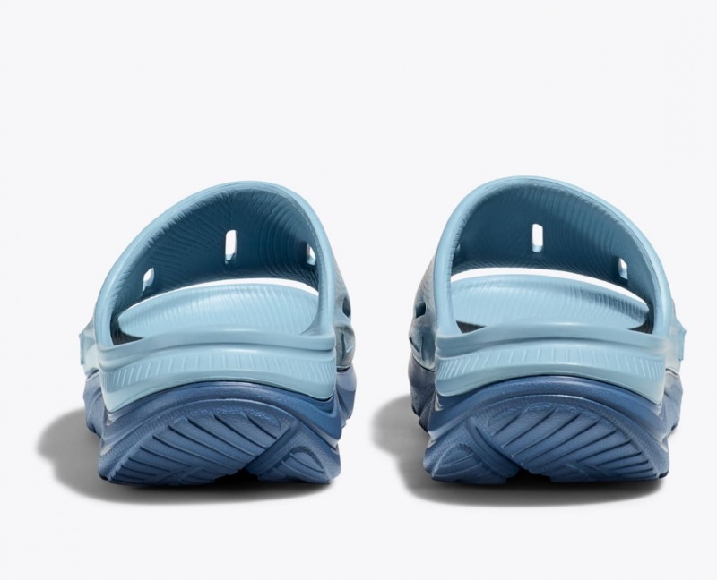 Light Blue / Dark Blue HOKA Ora Recovery 3 Kids' Slides | 97FBWTNEO