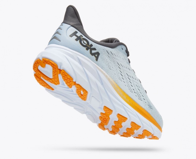 Light Blue / Orange HOKA Clifton 8 Men's Running Shoes | 84CZYJGFP