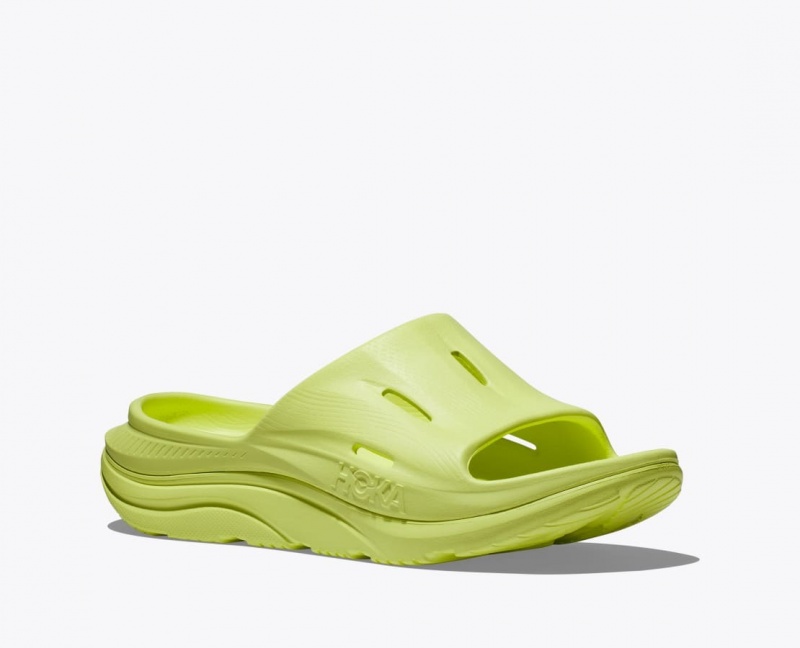 Light Green HOKA Ora Recovery 3 Men's Slide | 92QNDXSAT