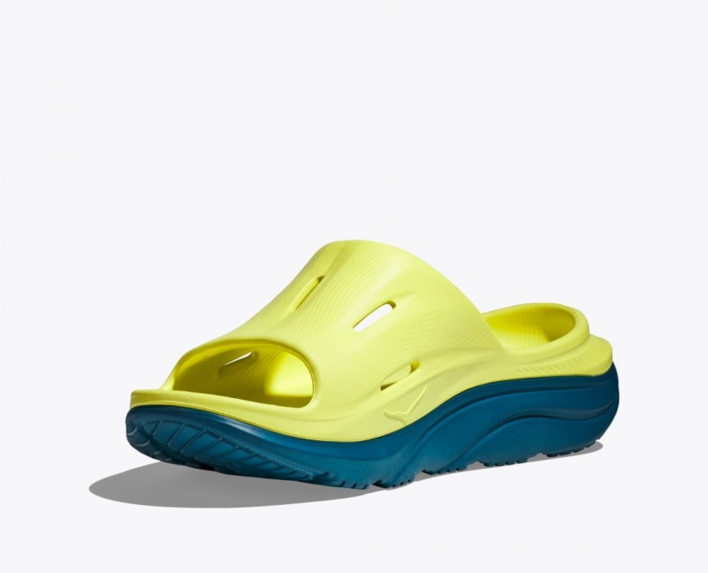 Light Green / Dark Green HOKA Ora Recovery 3 Women's Slide | 86JYKHNBS