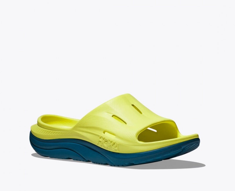 Light Green / Dark Green HOKA Ora Recovery 3 Women's Slide | 86JYKHNBS