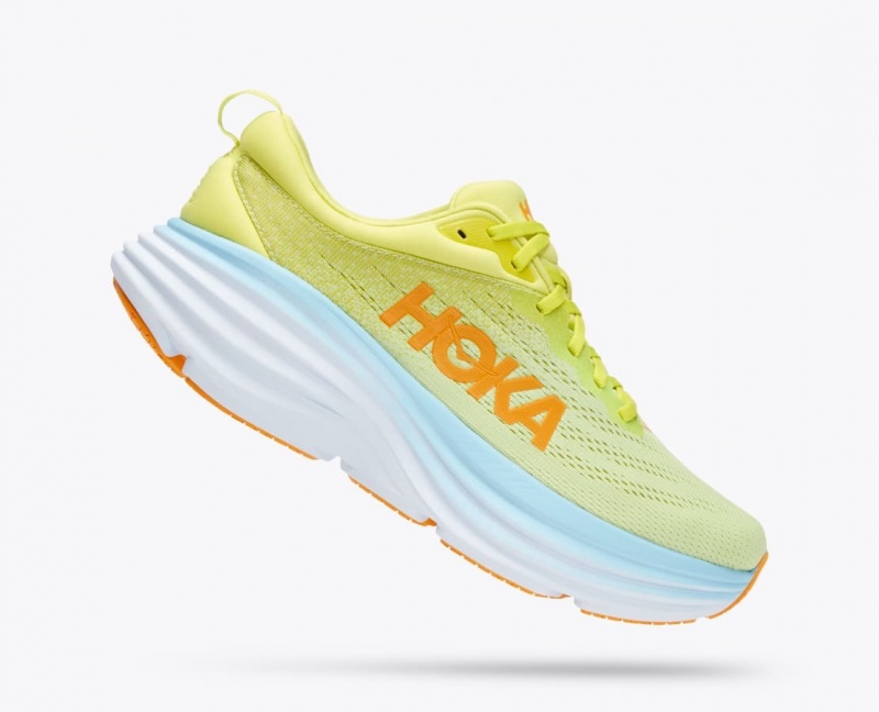 Light Green / Light Blue HOKA Bondi 8 Men's Running Shoes | 98UZVPNLB