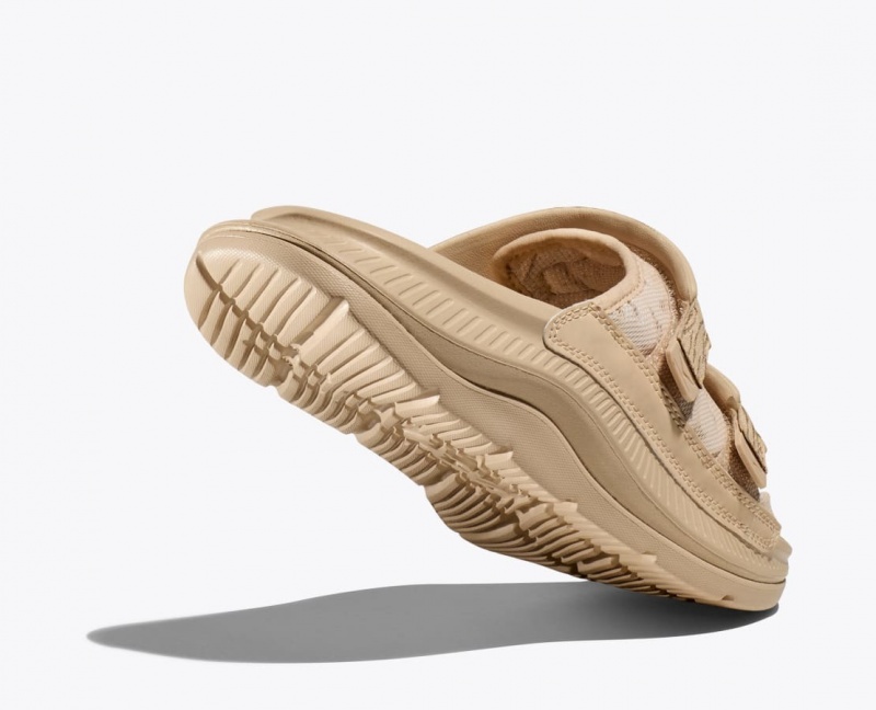 Light Khaki HOKA Ora Luxe Men's Slide | 76DOFYEIN