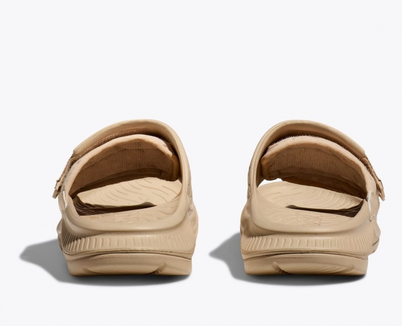 Light Khaki HOKA Ora Luxe Men's Slide | 76DOFYEIN