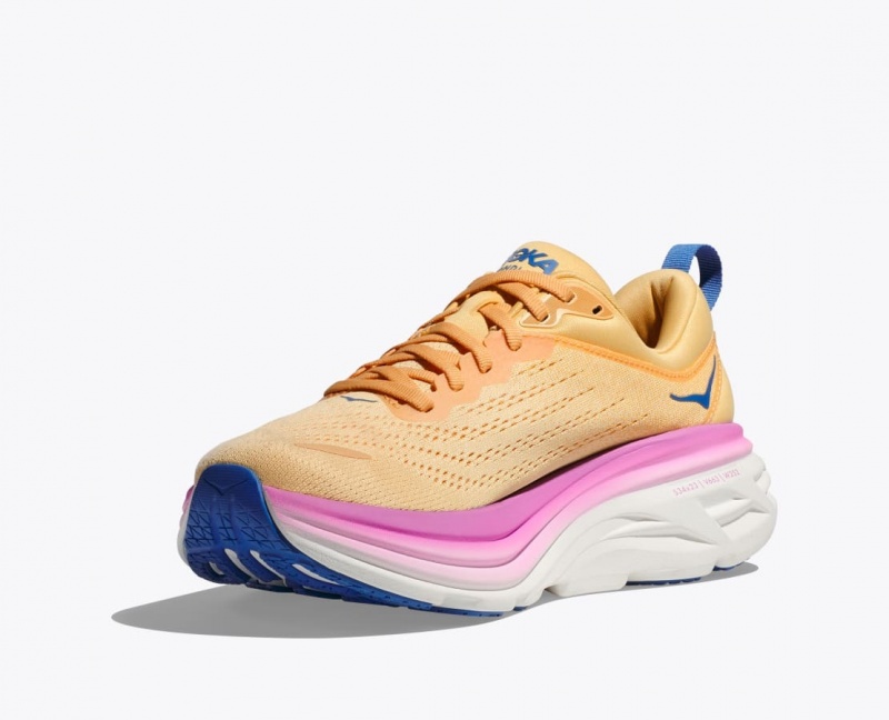 Light Orange / Pink HOKA Bondi 8 Women's Running Shoes | 30OBMPJSU