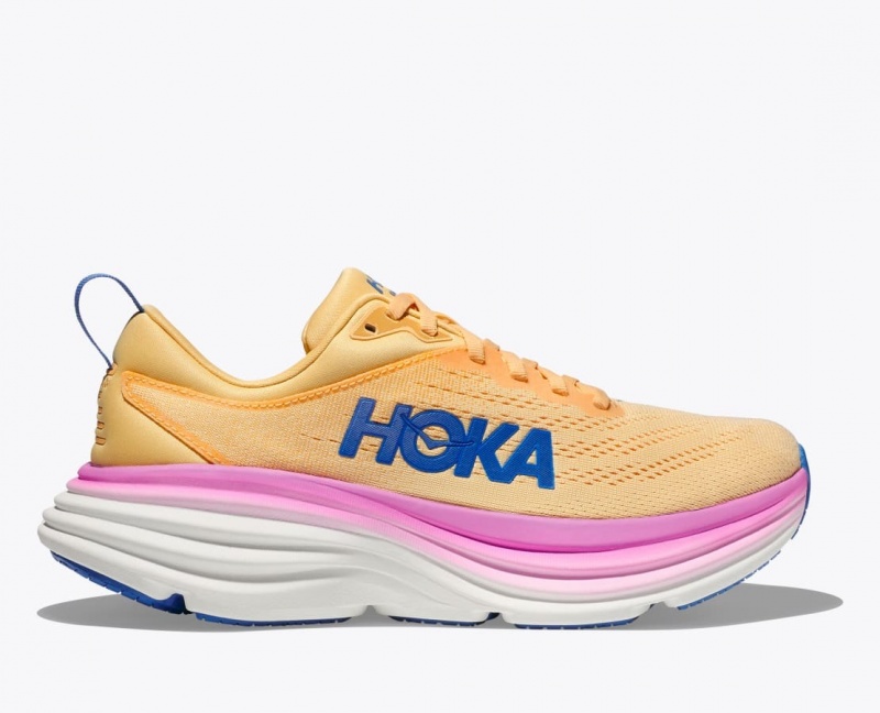 Light Orange / Pink HOKA Bondi 8 Women\'s Running Shoes | 30OBMPJSU