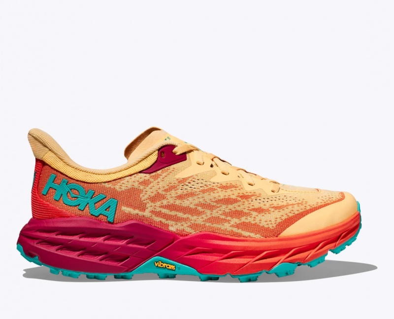 Light Orange / Red HOKA Speedgoat 5 Men\'s Trail Running Shoes | 86EKVRYDX