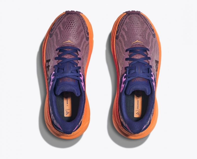 Light Purple / Navy HOKA Challenger 7 Women's Trail Running Shoes | 30SQLMJZN