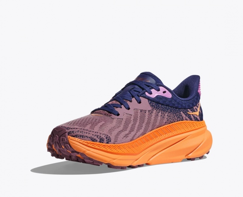 Light Purple / Navy HOKA Challenger 7 Women's Trail Running Shoes | 30SQLMJZN