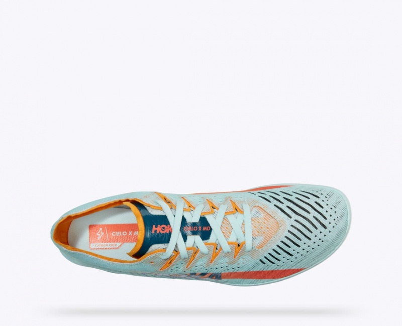 Light Turquoise HOKA Cielo X MD Men's Track Spikes | 13QLKTWOZ