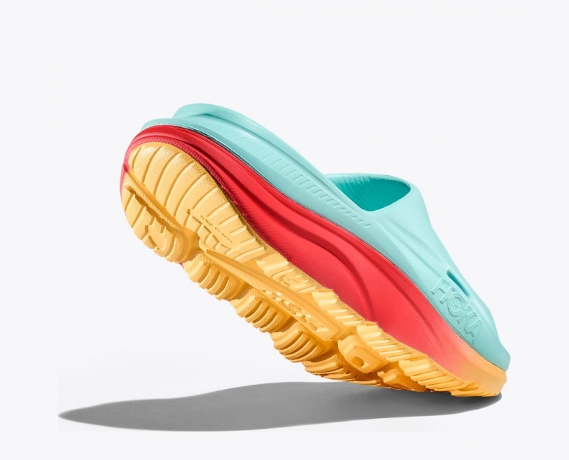 Light Turquoise / Orange HOKA Ora Recovery 3 Women's Slide | 76AWDKMUR