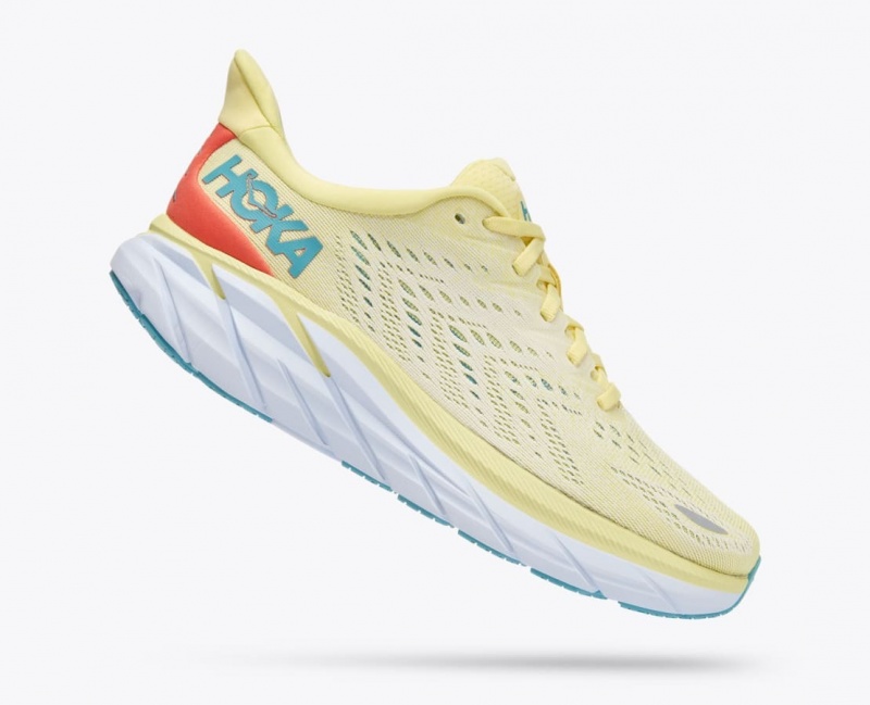 Light Yellow HOKA Clifton 8 Women's Running Shoes | 73SBJWVOA