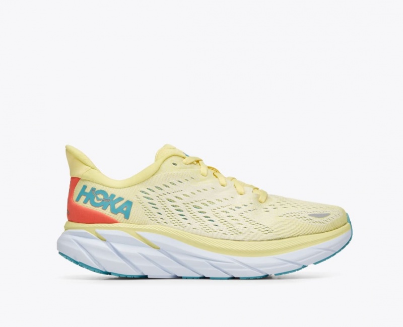 Light Yellow HOKA Clifton 8 Women\'s Running Shoes | 73SBJWVOA