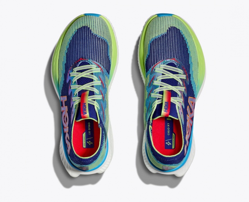 Navy / Green HOKA Cielo X1 Women's Running Shoes | 58GVLJRXM